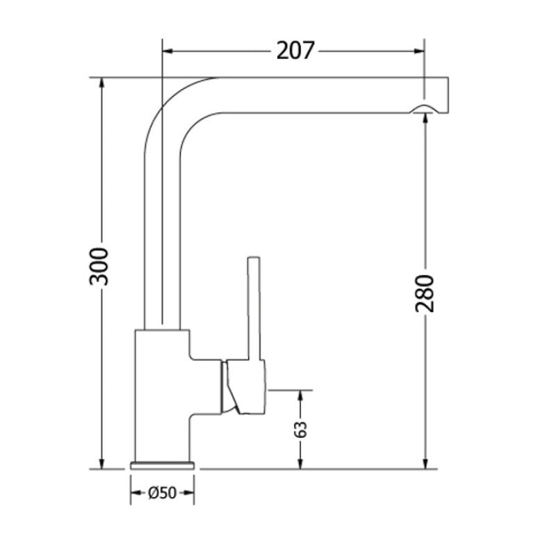 BENCH TANK TALL LINE SPACE BLACK 2080/SB