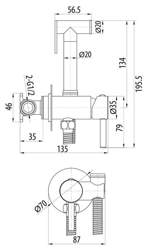 ΔΙΑΚΟΠΤΗΣ BIDET ΜΙΞ ΣΕΤ GUN METAL 097783