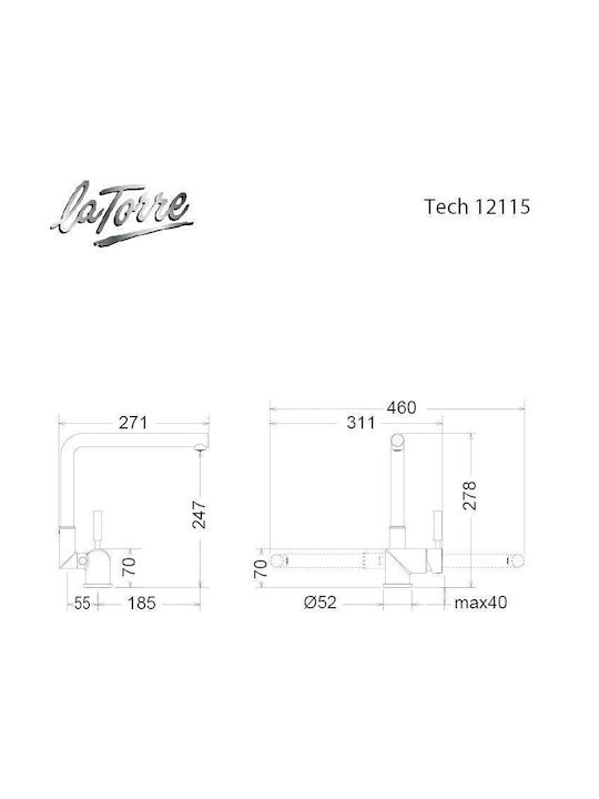 ΜΠΑΤΑΡΙΑ ΝΕΡΟΧΥΤΗ TECH 12115-221 ANTIQUE BRASS
