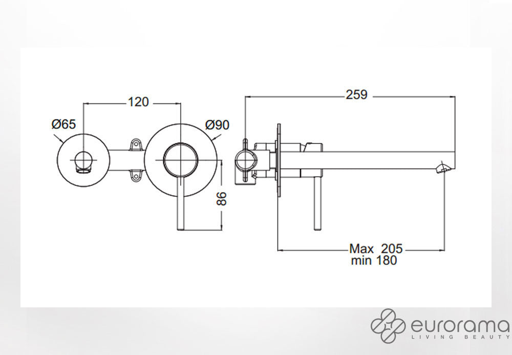 ΜΠΑΤΑΡΙΑ ΝΙΠΤΗΡΟΣ ΕΝΤΟΙΧΙΣΜΟΥ 2 ΟΠΩΝ TONDA BLACK MATT 145904-400