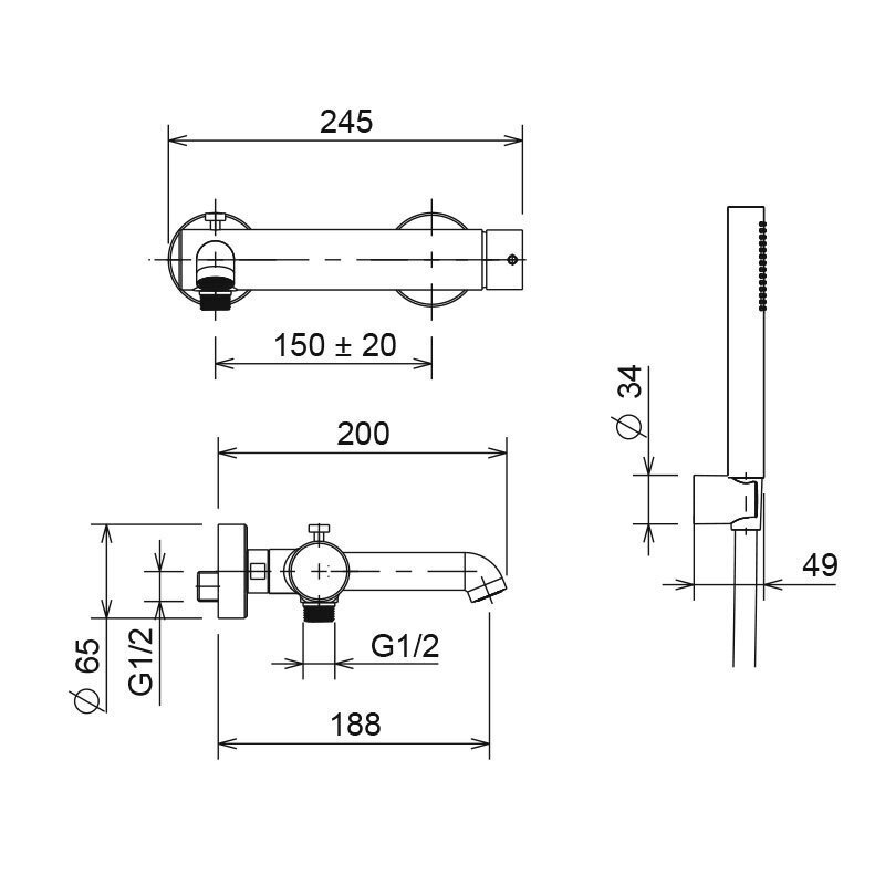 ΜΠΑΤΑΡΙΑ ΛΟΥΤΡΟΥ ELLE CHROME 34074-100