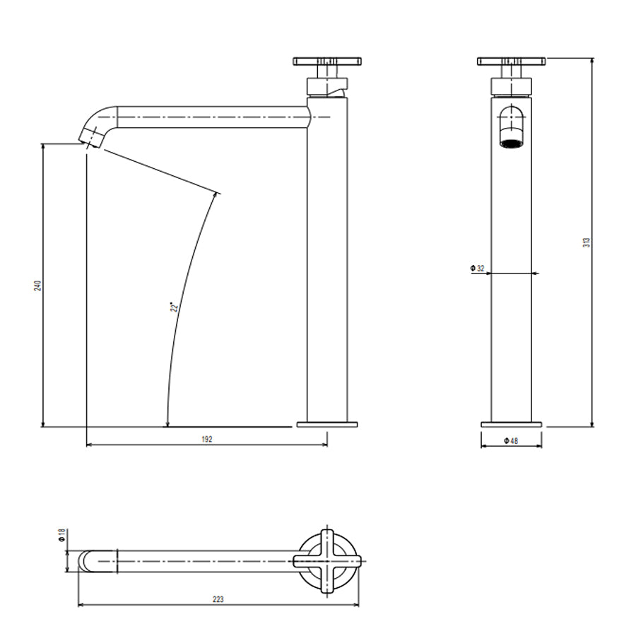 ΜΠΑΤΑΡΙΑ ΝΙΠΤΗΡΟΣ ΕΠΙΤΡΑΠΕΖΙΑ ELLE CROSS GOLD BRUSHED