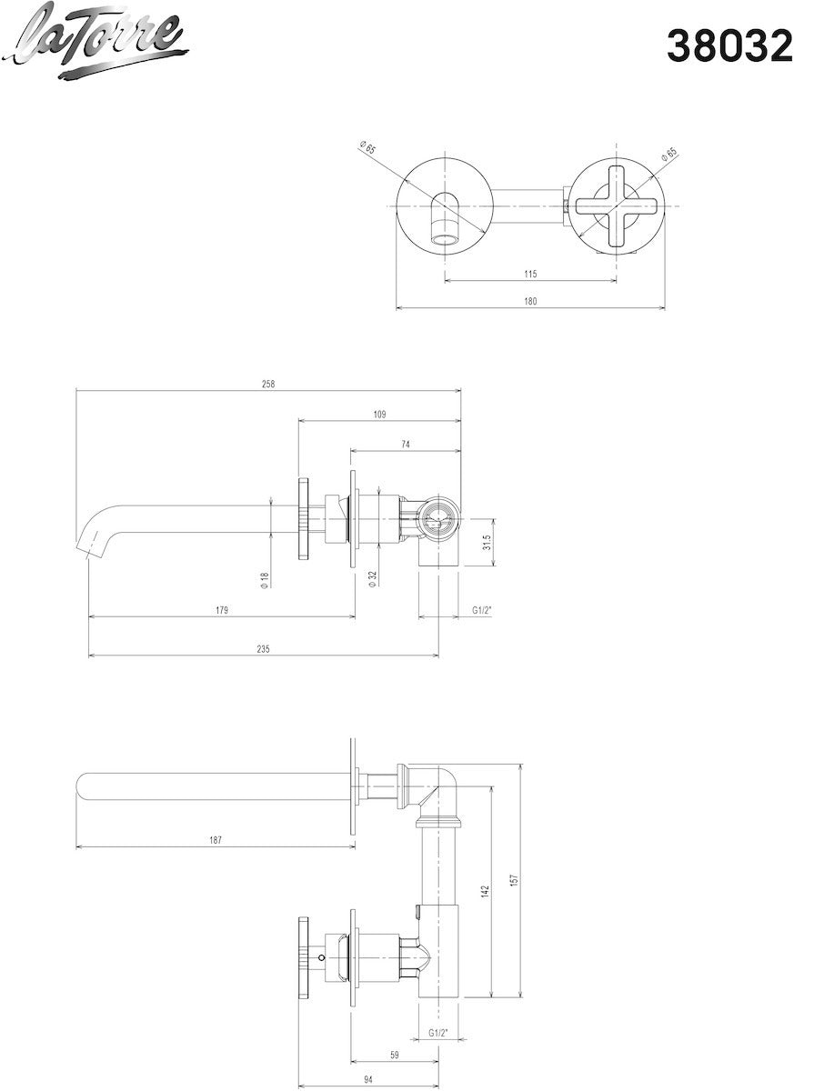 ΜΠΑΤΑΡΙΑ ΝΙΠΤΗΡΟΣ ΕΝΤΟΙΧΙΣΜΟΥ 2 ΟΠΩΝ ELLE CROSS INOX FINISH 38032-110