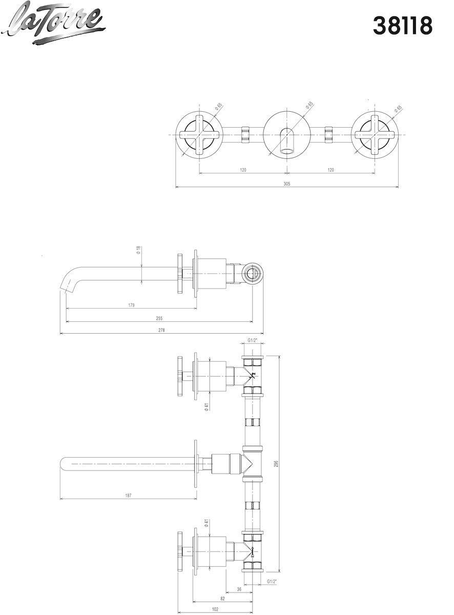 ΜΠΑΤΑΡΙΑ ΝΙΠΤΗΡΟΣ ΕΝΤΟΙΧΙΣΜΟΥ 3 ΟΠΩΝ ELLE CROSS BLACK BRUSHED 38118-410