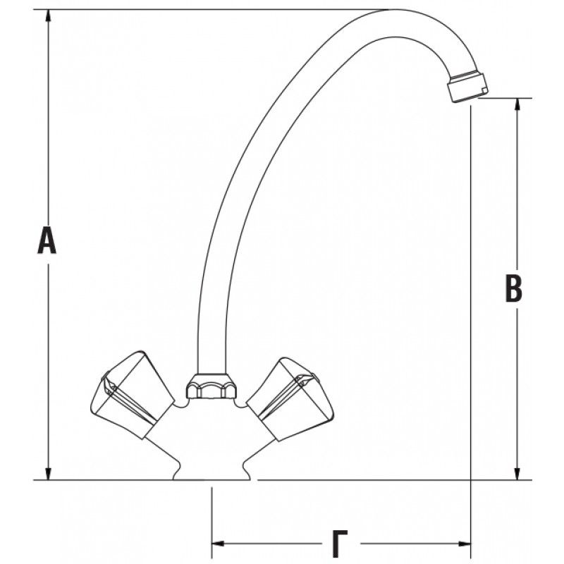 SINGLE HOLE MOUNTED SIMPLE SINK FAUCET 200mm 00-4504