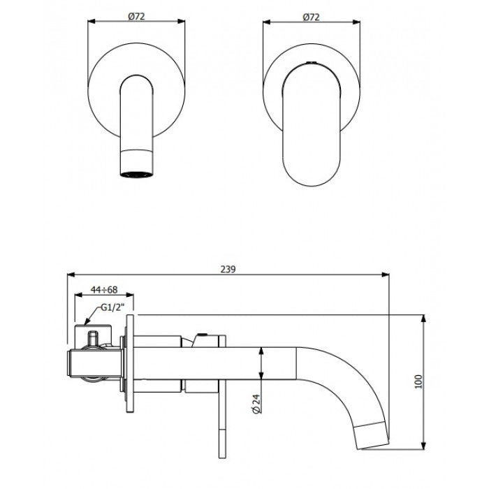ΜΠΑΤΑΡΙΑ ΕΝΤΟΙΧΙΣΜΟΥ 2 ΟΠΩΝ SLIM ANTIQUE BRASS 500045-221