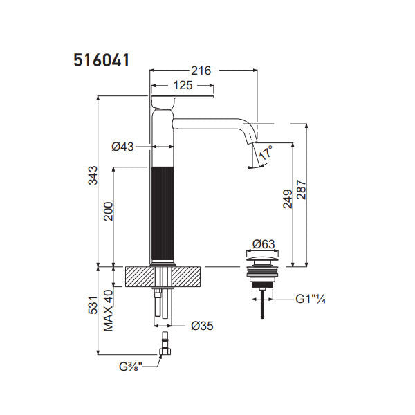 ΜΠΑΤΑΡΙΑ ΝΙΠΤΗΡΑ LUMIERE BLACK BRUSHED 516041-410