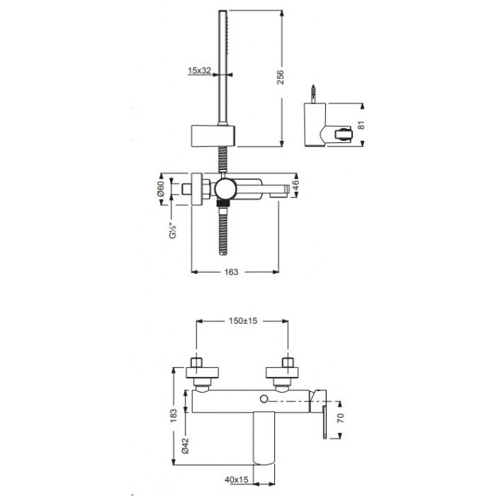 ΜΠΑΤΑΡΙΑ ΛΟΥΤΡΟΥ GLAM BLACK MATT 610100-400