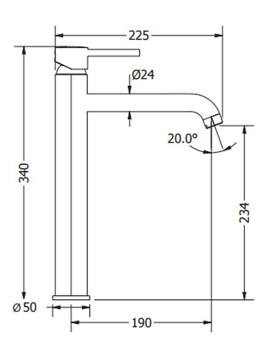 ΜΠΑΤΑΡΙΑ ΝΙΠΤΗΡΟΣ ΨΗΛΗ ETNA PLUS CHROME 00-07006 (ΡΟΥΞΟΥΝΙ 225mm)