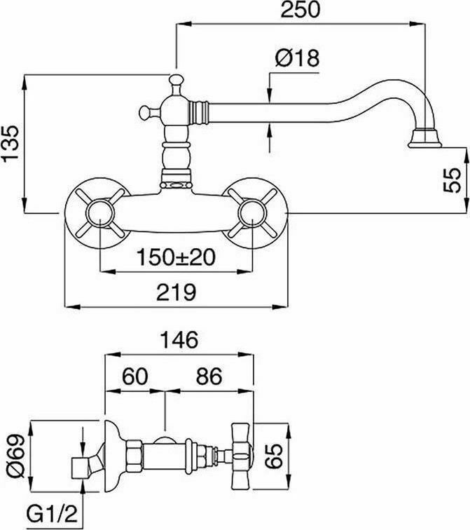 PRINCETON 852 BRONZE SINK FAUCET