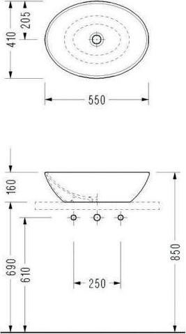 ΕΠΙΤΡΑΠΕΖΙΟΣ ΝΙΠΤΗΡΑΣ CH33-300 WHITE 55X41