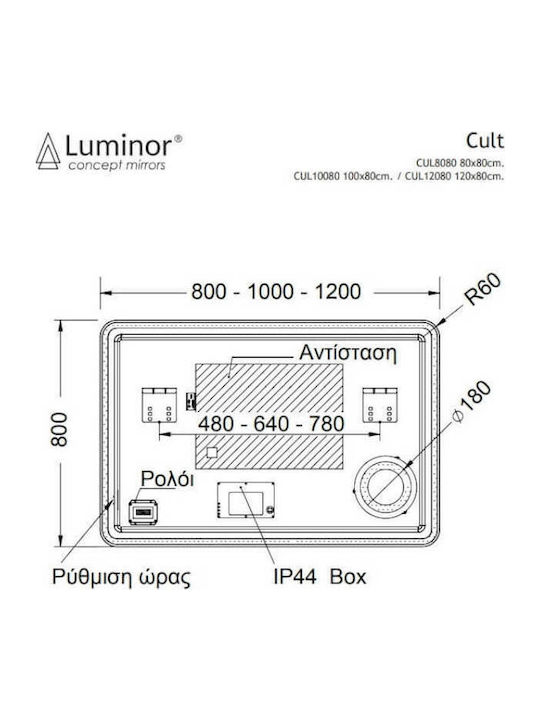 ΚΑΘΡΕΠΤΗΣ ΜΠΑΝΙΟΥ CULT 80X80