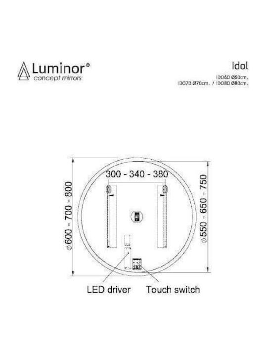 ΚΑΘΡΕΠΤΗΣ ΜΠΑΝΙΟΥ IDOL 60