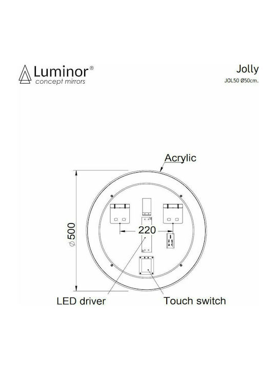 ΚΑΘΡΕΠΤΗΣ ΜΠΑΝΙΟΥ JOLLY 50
