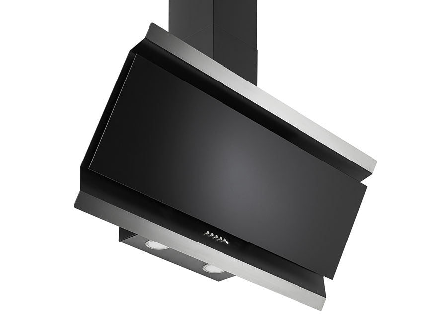 ΑΠΟΡΡΟΦΗΤΗΡΑΣ ΤΟΙΧΟΥ ELEGANTO 90cm 065033001 ΑΝΟΞΕΙΔΩΤΟ & ΜΑΥΡΟ ΓΥΑΛΙ