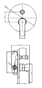 BUILT-IN DOUBLE-FLOW SHOWER MIXER CHIARA FLAT
