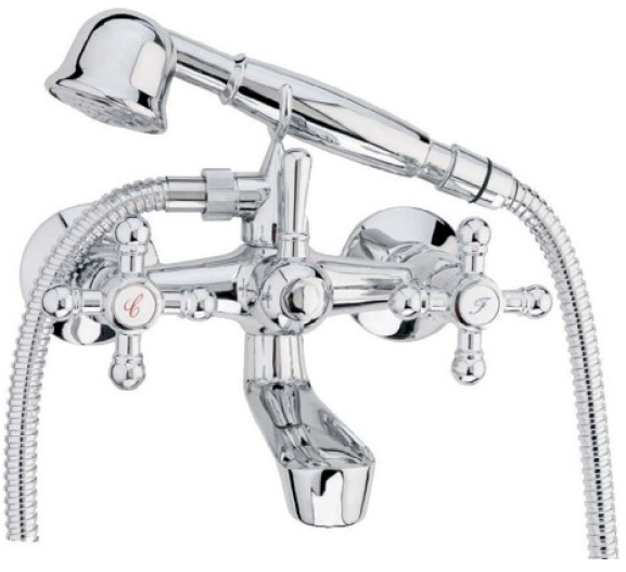 ΑΠΛΗ ΜΠΑΤΑΡΙΑ ΜΠΑΝΙΟΥ ΜΕ ΣΕΤ ΝΤΟΥΣ RETRO 073532 CHROME