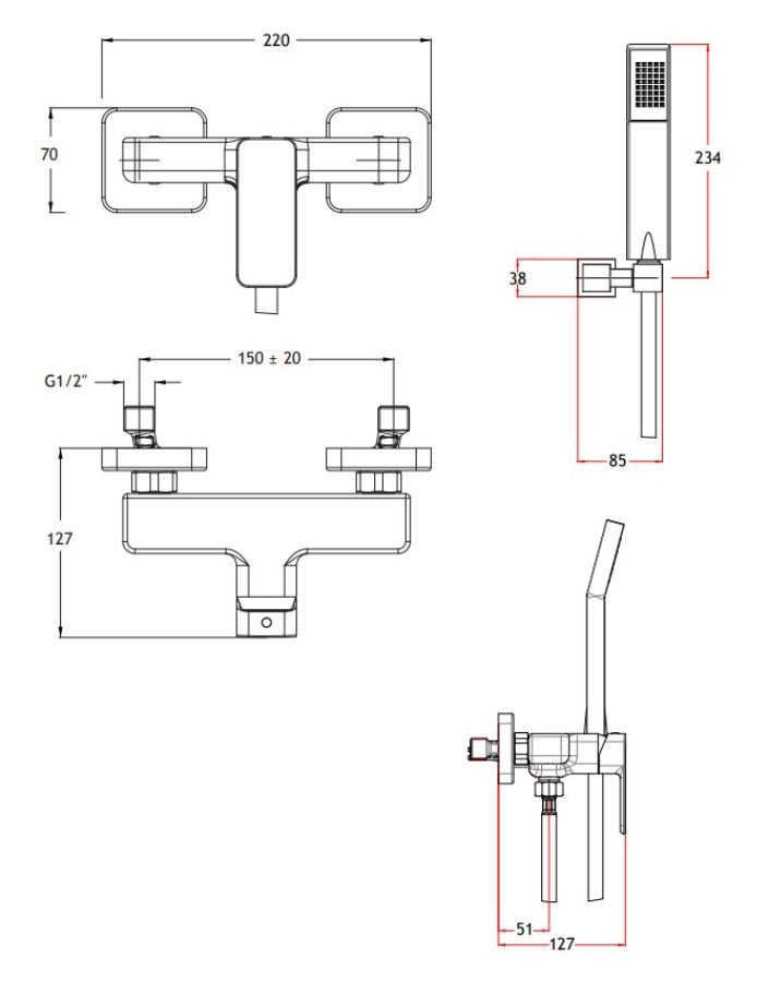 ΜΠΑΤΑΡΙΑ ΝΤΟΥΖΙΕΡΑΣ QUADRA BLACK MATT 144150-400
