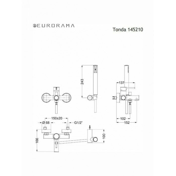 ΜΠΑΤΑΡΙΑ ΛΟΥΤΡΟΥ TONDA BLACK MATT 145210-400