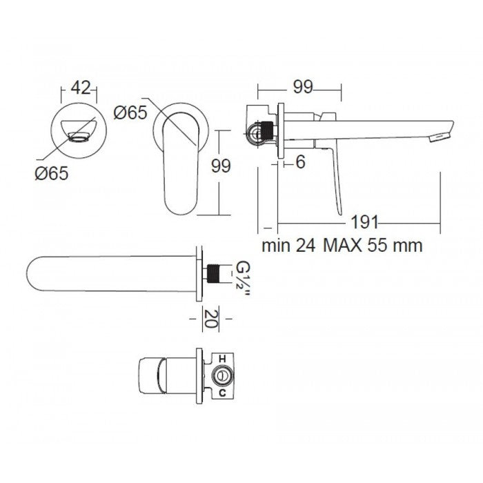 ΜΠΑΤΑΡΙΑ ΝΙΠΤΗΡΟΣ ΕΝΤΟΙΧΙΣΜΟΥ 2 ΟΠΩΝ RES CHROME 174904-100