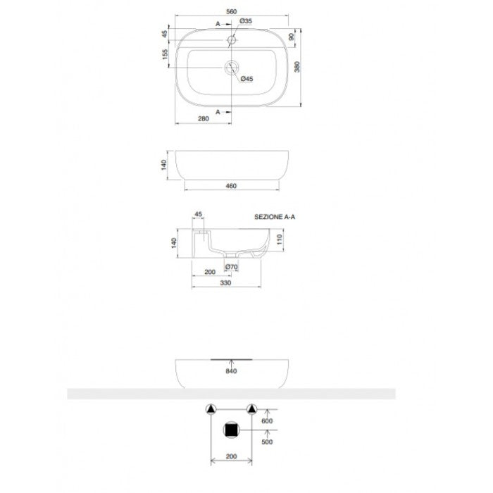 ΕΠΙΤΡΑΠΕΖΙΟΣ ΝΙΠΤΗΡΑΣ GLAM/R 1802-300 WHITE 56X38