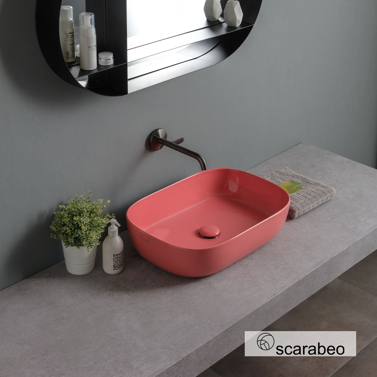 ΕΠΙΤΡΑΠΕΖΙΟΣ ΝΙΠΤΗΡΑΣ GLAM 56X39εκ GLOSSY PEACH 1804-820