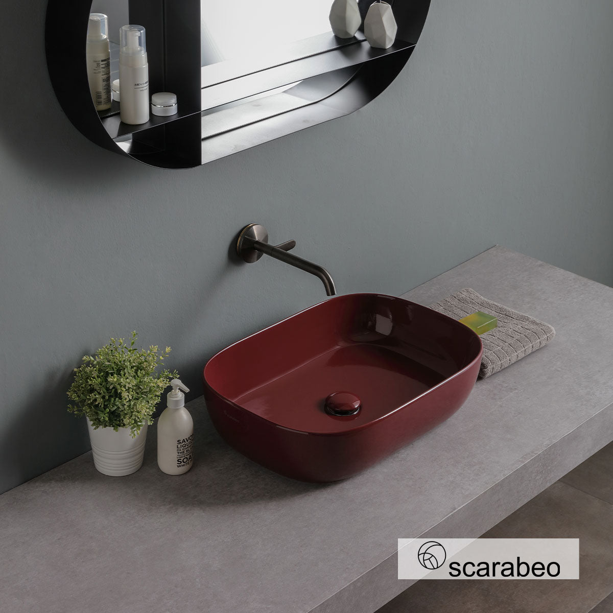 ΕΠΙΤΡΑΠΕΖΙΟΣ ΝΙΠΤΗΡΑΣ GLAM 56X39 GLOSSY CHERRY 1804-830