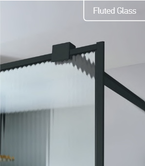 IWIS WALK-IN H.200 FLUTED CLEAN-GLASS BLACK MATT