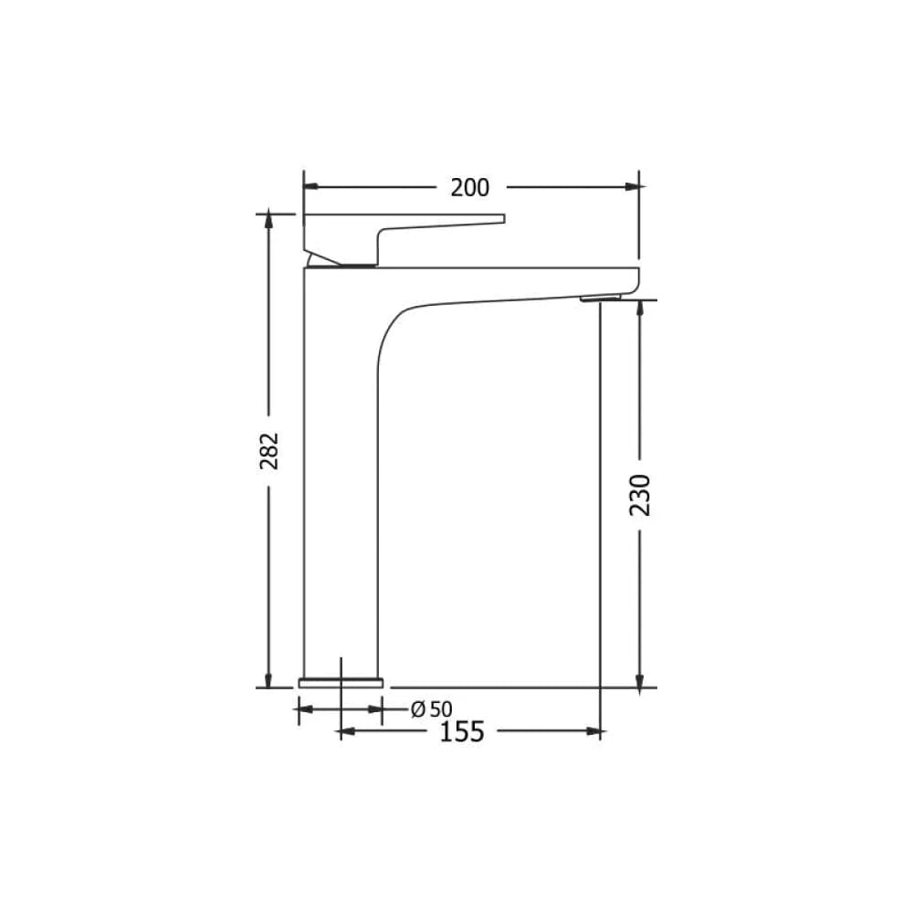 TALL OPTIMA PLUS WASHBASIN BATTERY CHROME / ROUXOUNI 200mm