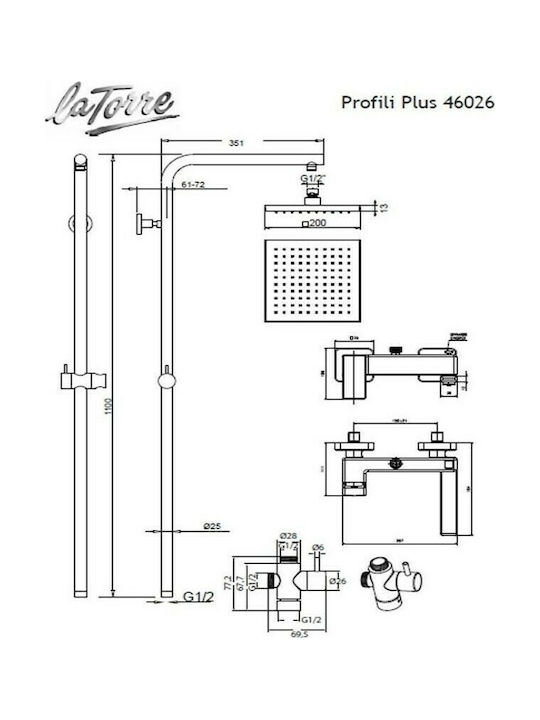 ΜΠΑΤΑΡΙΑ ΝΤΟΥΖΙΕΡΑΣ PROFILI PLUS CHROME 46026-100 (ύψος 117εκ)