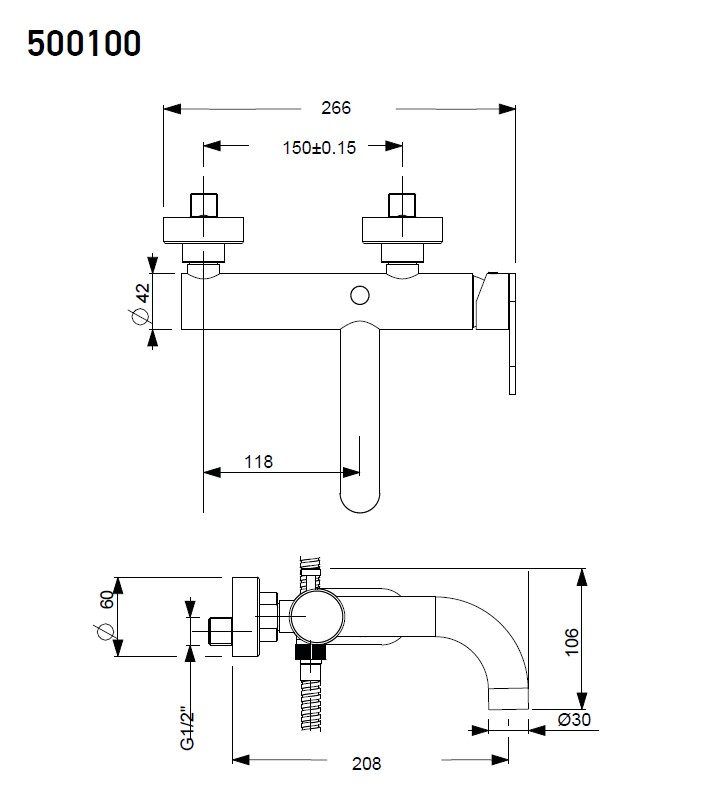 ΜΠΑΤΑΡΙΑ ΛΟΥΤΡΟΥ SLIM 500100-110 INOX