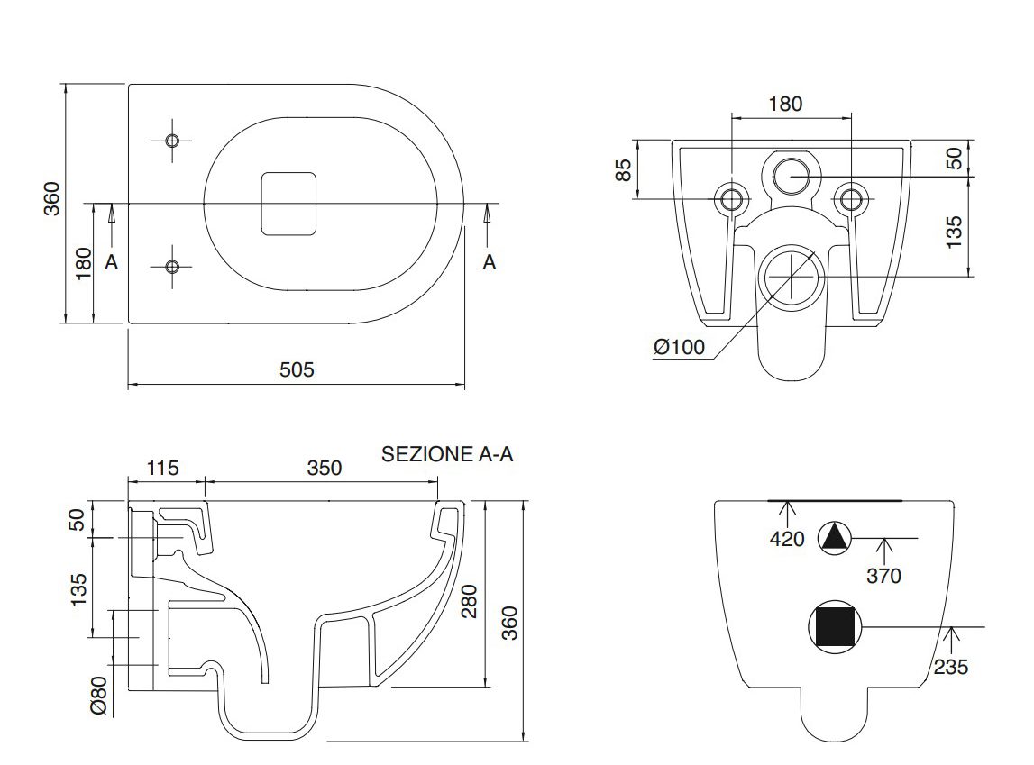 Moon CleanFlush® 552000SC-300 WHITE 50.5εκ