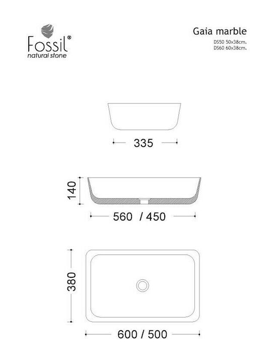 ΕΠΙΤΡΑΠΕΖΙΟΣ ΝΙΠΤΗΡΑΣ GAIA DS50-300 50X38εκ