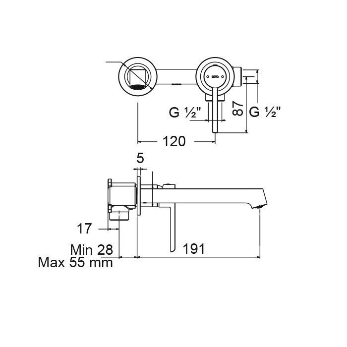 ΜΠΑΤΑΡΙΑ ΝΙΠΤΗΡΟΣ ΕΝΤΟΙΧΙΣΜΟΥ 2 ΟΠΩΝ OCCO CHROME 7218-100