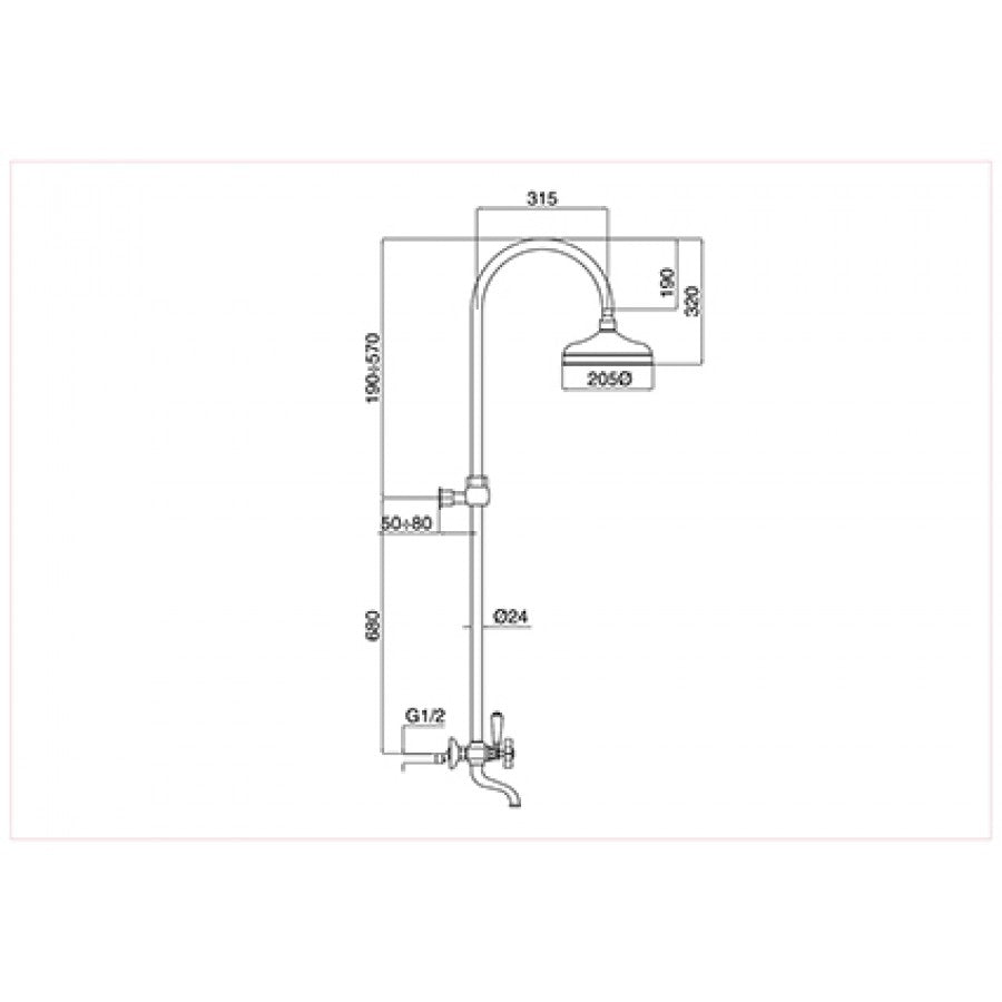 ΣΤΗΛΗ ΝΤΟΥΖ PRINCETON CHROME CD801-100