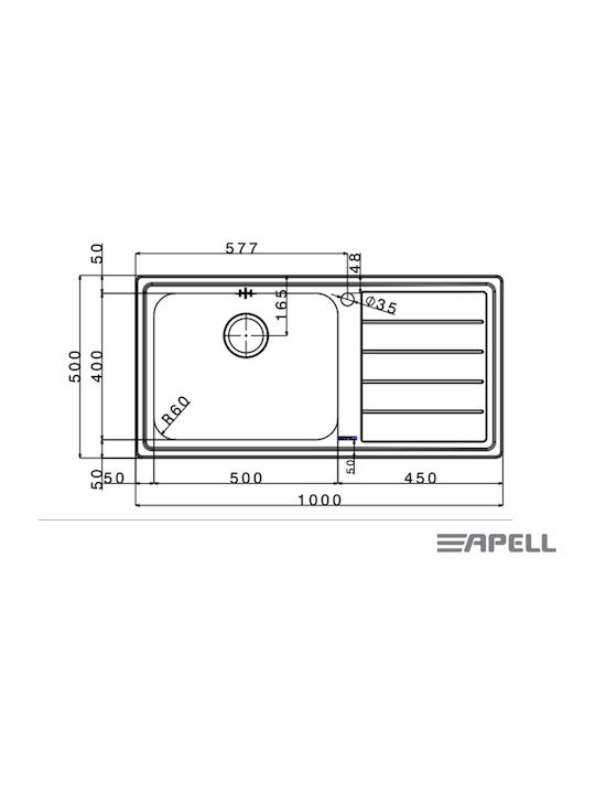 ΝΕΡΟΧΥΤΗΣ 8515 L/R-110 100Χ50εκ
