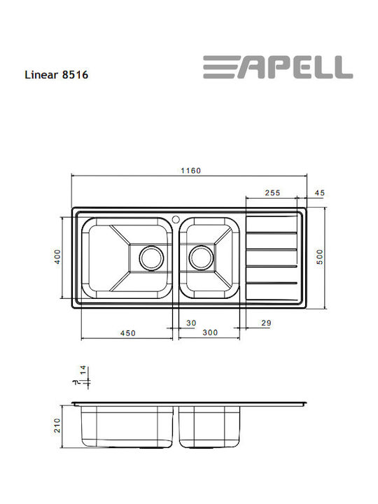 ΝΕΡΟΧΥΤΗΣ LINEAR 8516-110 116Χ50εκ