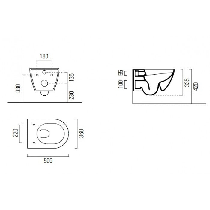 Pura Swirlflush 881600C-300 White 50εκ