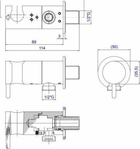 ΔΙΑΚΟΠΤΗΣ BIDET  Ε136004-110 INOX FINISH ΧΩΡΙΣ ΑΝΑΜΙΞΗ