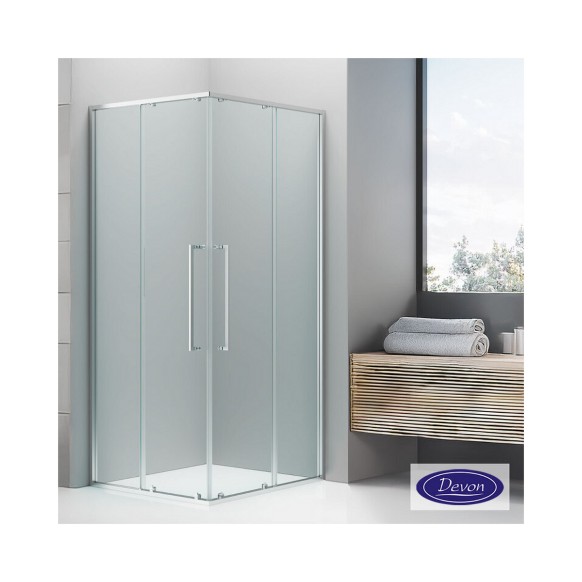 ΠΟΡΤΑ ΝΤΟΥΖΙΕΡΑΣ ΓΩΝΙΑΚΗΣ ΕΙΣΟΔΟΥ ELLI CORNER ENTRY CHROME H.200