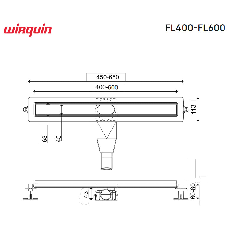 ΚΑΝΑΛΙ ΝΤΟΥΖ FLAT LINEAR INOX 304 ROSE GOLD BRUSHED 60