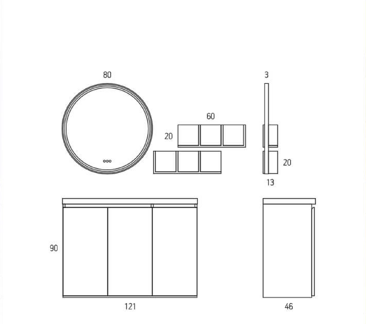 Bathroom furniture Zebis Floor 130 