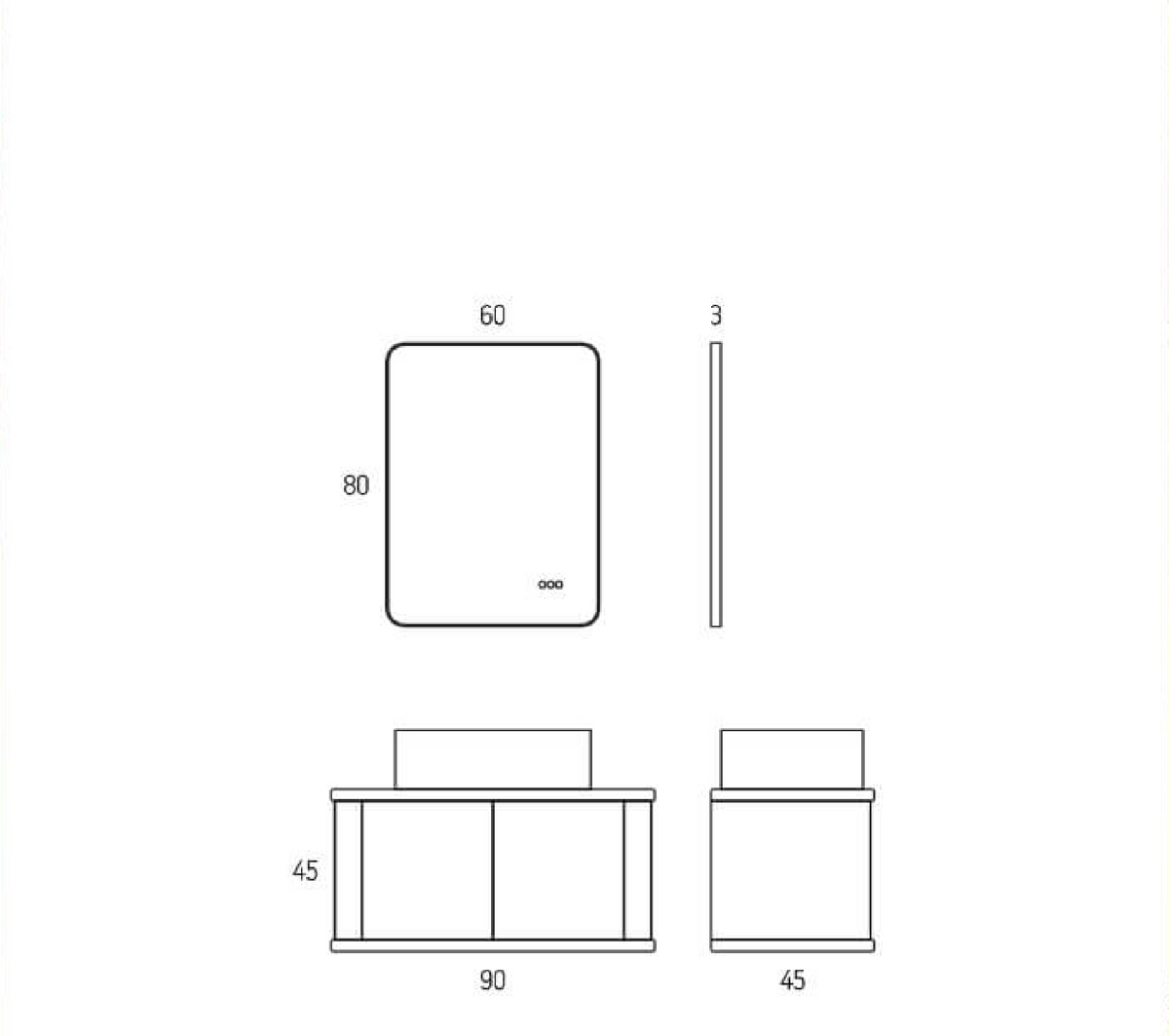 Bathroom furniture Oval 100 