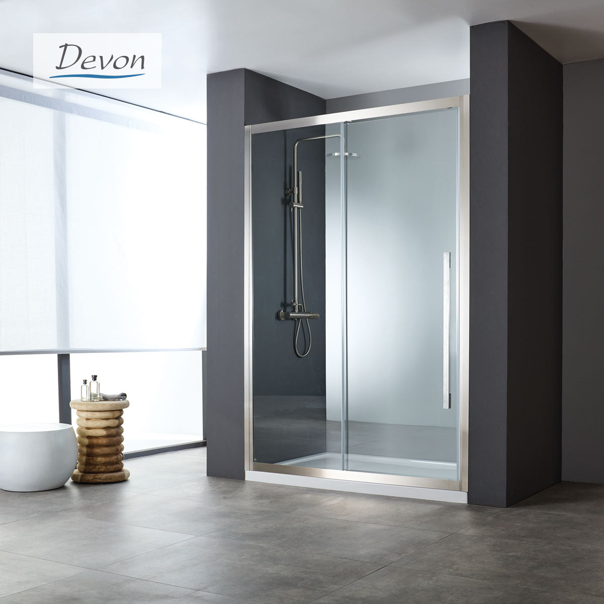 ΣΥΡΟΜΕΝΗ ΠΟΡΤΑ ΝΤΟΥΖΙΕΡΑΣ NOXX SLIDER 1+1 INOX BRUSHED PVD  H.200