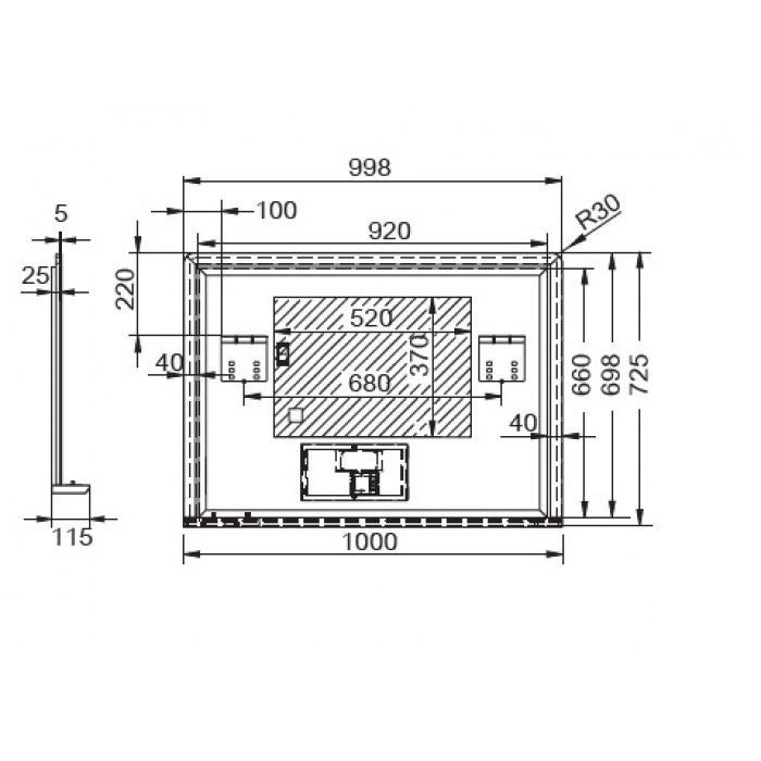 ΦΩΤΙΖΟΜΕΝΟΣ ΚΑΘΡΕΦΤΗΣ BRIX 100  100X72.5