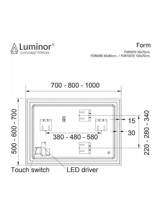 BATHROOM MIRROR FORM 6080