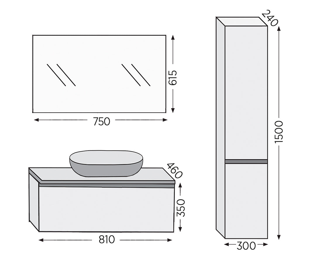 ROYAL BATH SEVILLA WALNUT 3SVCSCWL