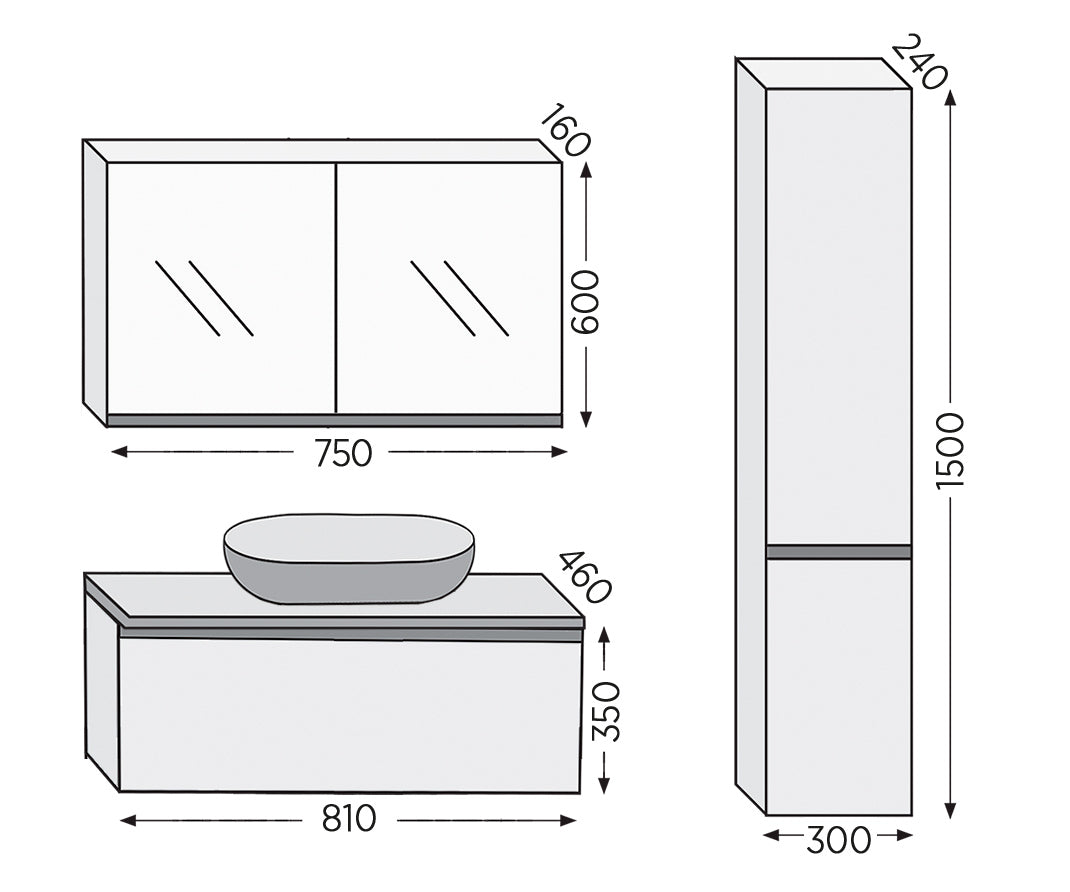 ROYAL BATH SEVILLA WALNUT 3SVCSAWL