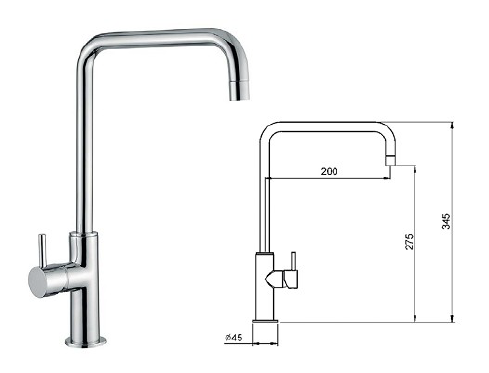 TALL KOBUK 25mm 080667 CHROME COUNTER SINK BATTERY