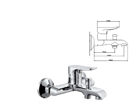 BATHROOM FAUCET WITH SHOWER SET 086702 CHROME